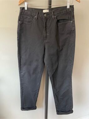 NEW Wilfred Free Aritzia High Rise Tapered Mom Jeans Washed Black 10